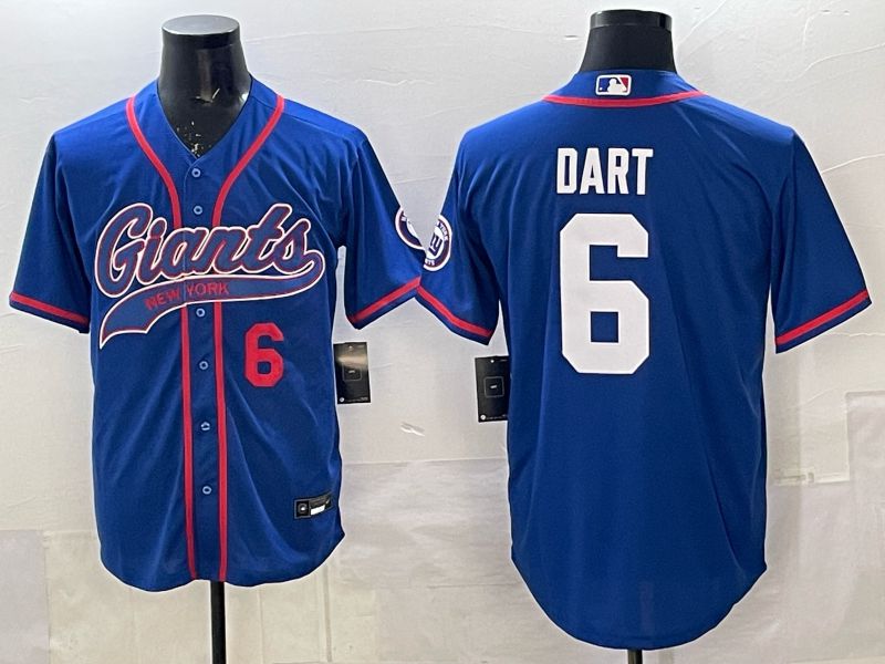 Men 2025 New York Giants #6 Dart Blue Joint Name Nike Limited NFL Jersey 03->new york giants->NFL Jersey